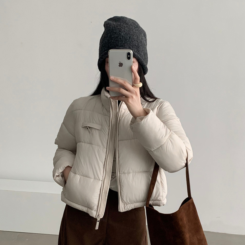 New Cross-Border Short Cotton Jacket for Women, Winter 2026, for Petite Figures, Stand Collar, Loose Fit, Thickened Cotton Coat, Foreign Trade