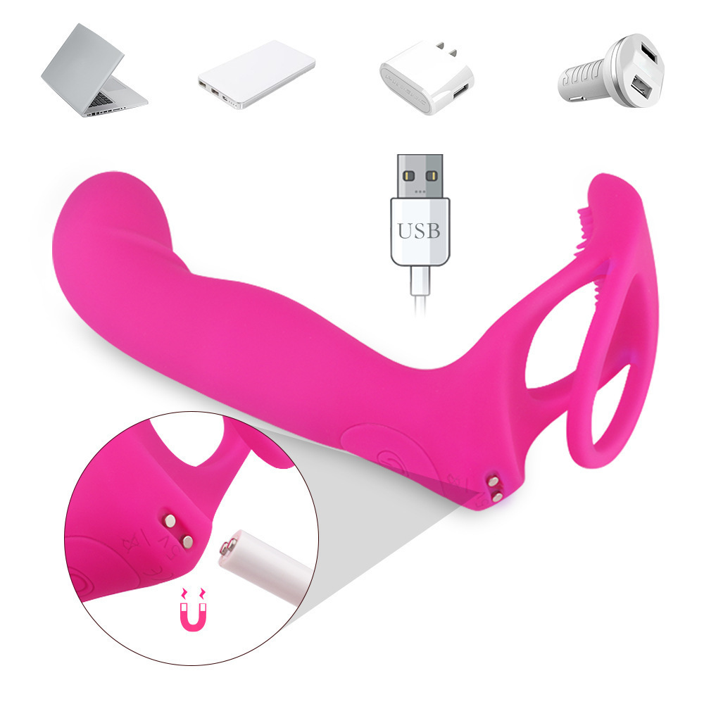 Men's Vibrating Silicone Penis Ring For Prostate Massage Couples_voghion.com