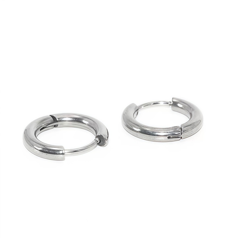 ステンレス製のシンプルでトレンディなフープピアス、高級感のある丸型ピアス、女性用イヤリング、アクセサリー|undefined