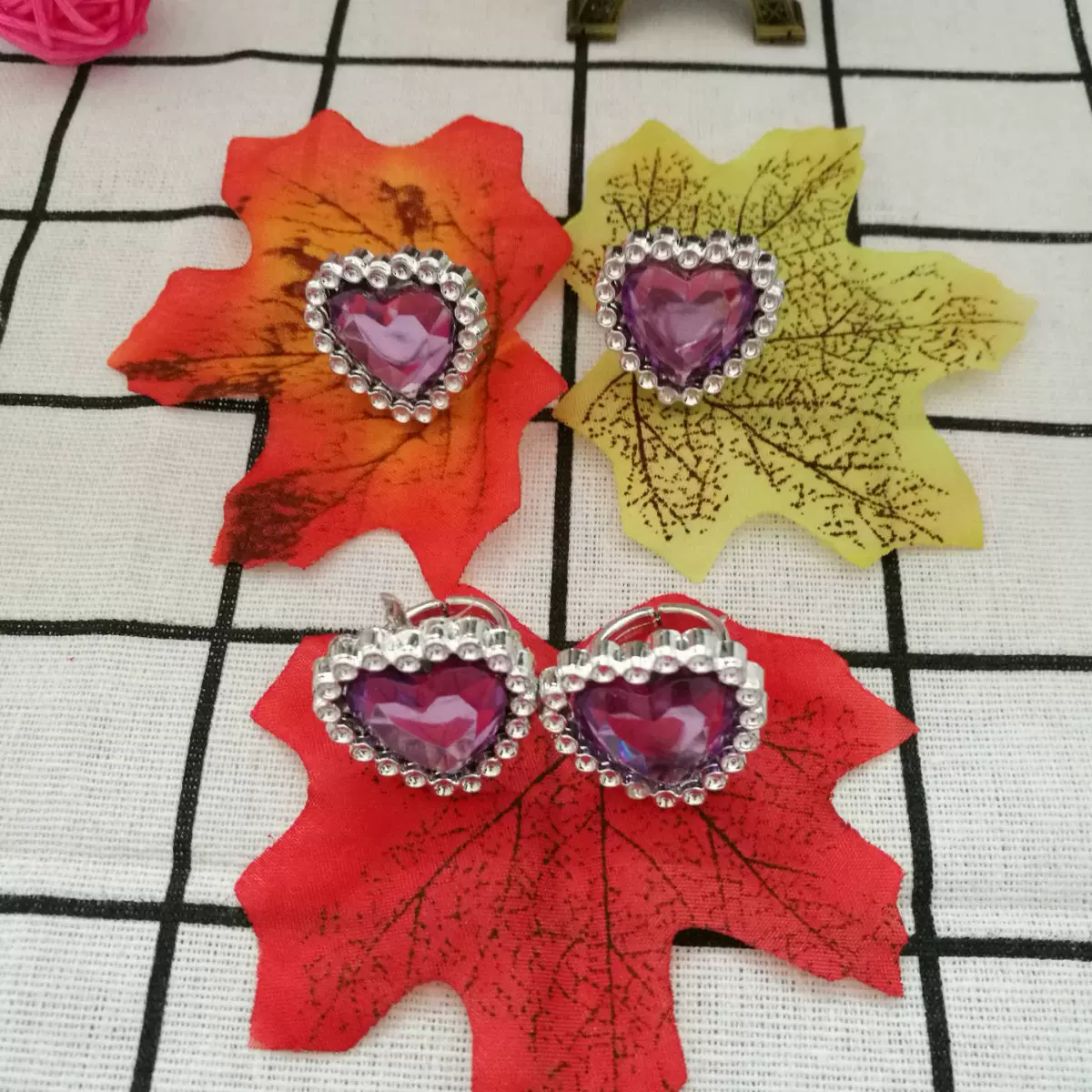 厂家现货公主饰品儿童桃心宝石戒指塑料电镀小女孩子玩具戒指