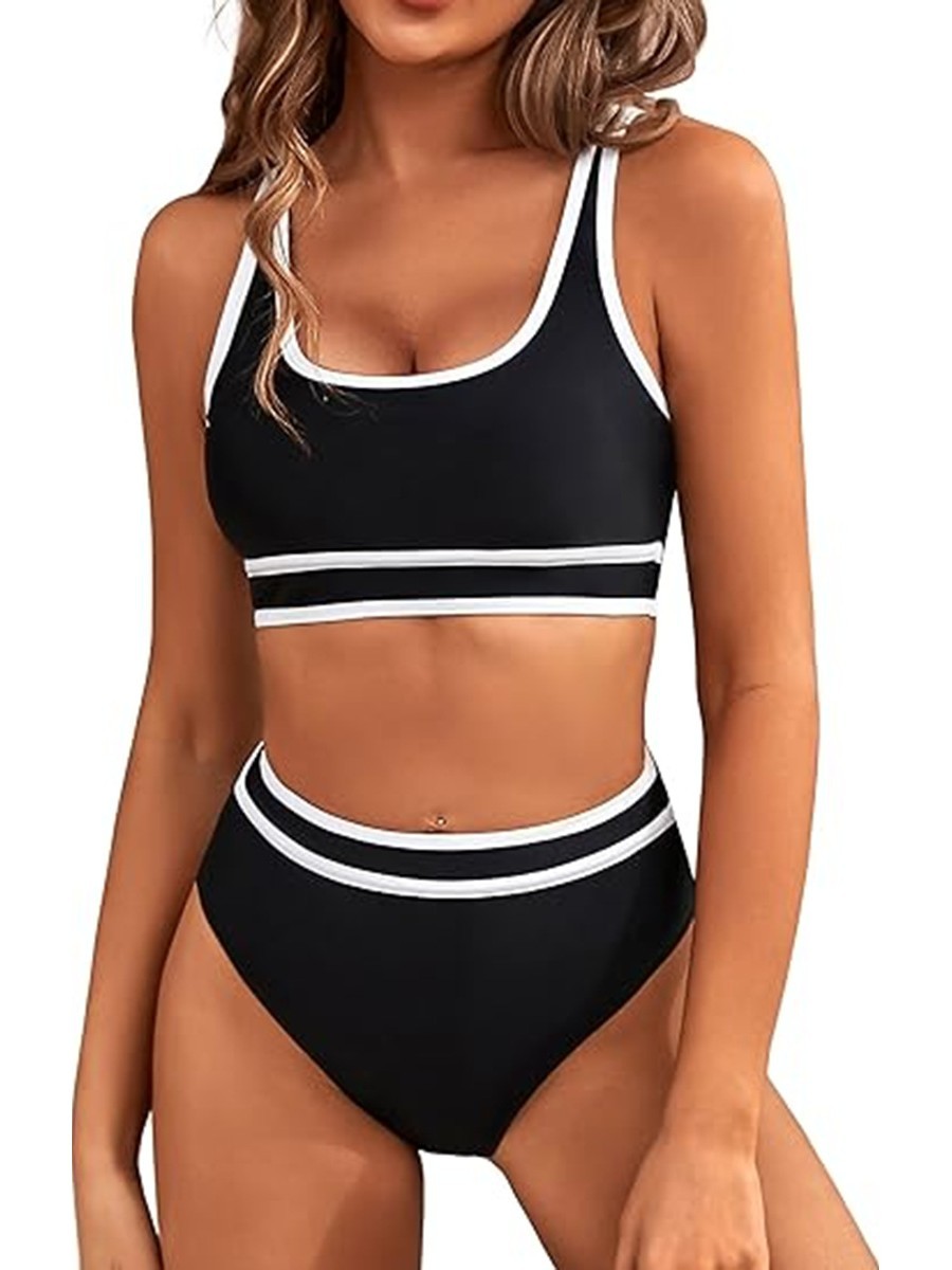 Comercio exterior europeo y americano bikini dividido transfronterizo traje de baño mujer ajustado color sólido sexy Amazon spot traje de baño mujer