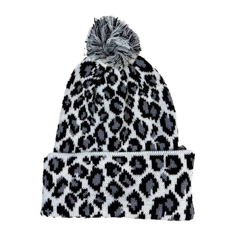 Fashionable Leopard Print Pom-Pom Knit Hat for Autumn and Winter, Warm and Versatile, Suitable for Women and Men, Stylish for Commuting Fashionable Leopard Print Pom-Pom Knit Hat for Autumn and Winter, Warm and Versatile, Suitable for Women and Men, Stylish for Commuting