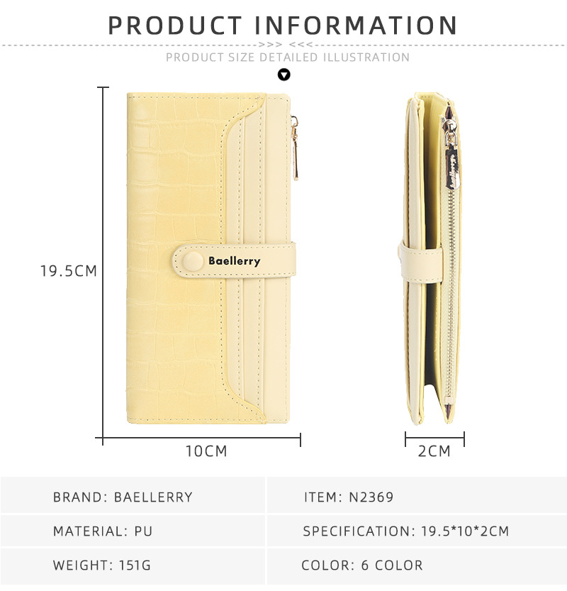 Women's Long Wallet Crocodile Pattern Phone Case For Women_voghion.com