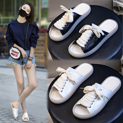 genuine leather slipper 2021 new pattern summer fashion leisure time ventilation Fish mouth Versatile Flat bottom Sandals Women's Shoes