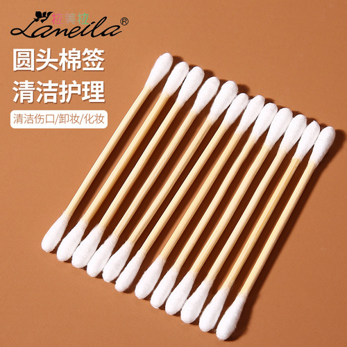 Lamer 100 Pack Double-Ended Cotton Swabs, Lint-Free Cotton Tips, Cosmetics & Beauty Cotton Swabs, Bagged, Model A650, Factory Direct