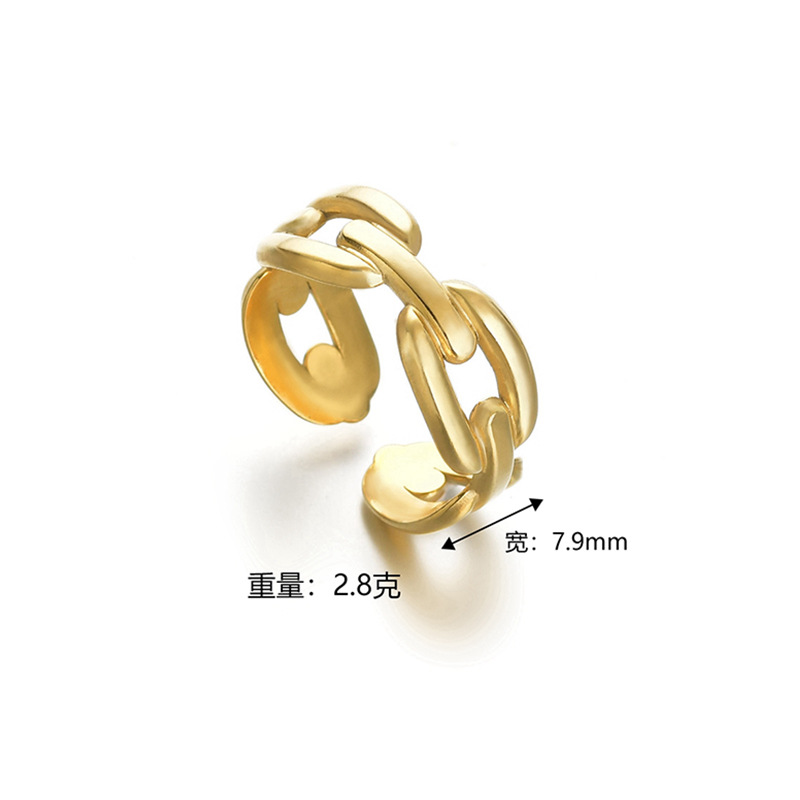 Simple Stainless Steel Hollow Round Shape Open Geometric Ring display picture 1