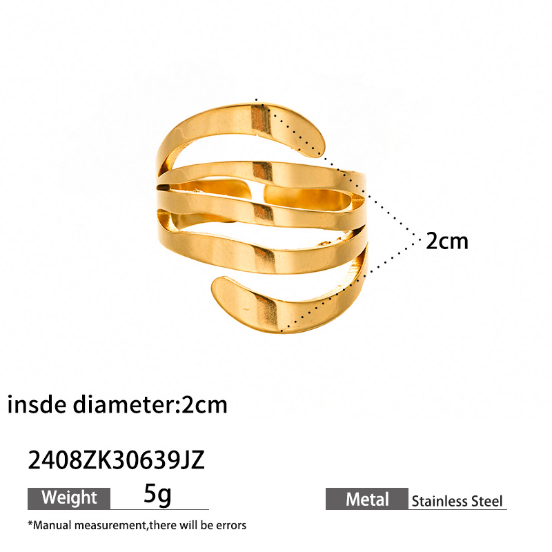 Anillo de acero inoxidable de alta calidad ligero y lujoso diseño de textura torcida anillo de acero de titanio más allá de la venta caliente