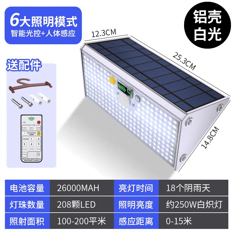 lámpara de clip solar ultra brillante lámpara de pared exterior lámpara de inducción automática lámpara de iluminación doméstica de patio sin agujeros lámpara de calle impermeable