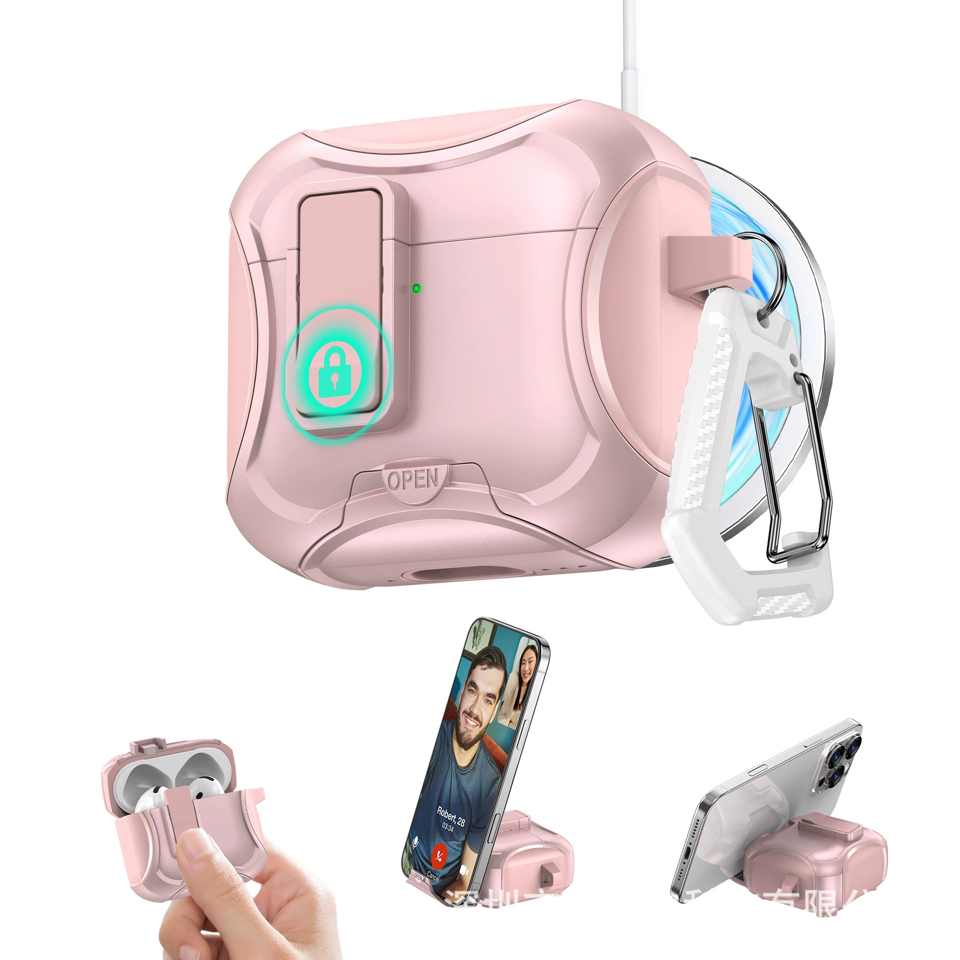 Защитный чехол (совместимый с Apple) Tubing Pro — компактная крышка для наушников с зажимом и держателем, несколько моделей