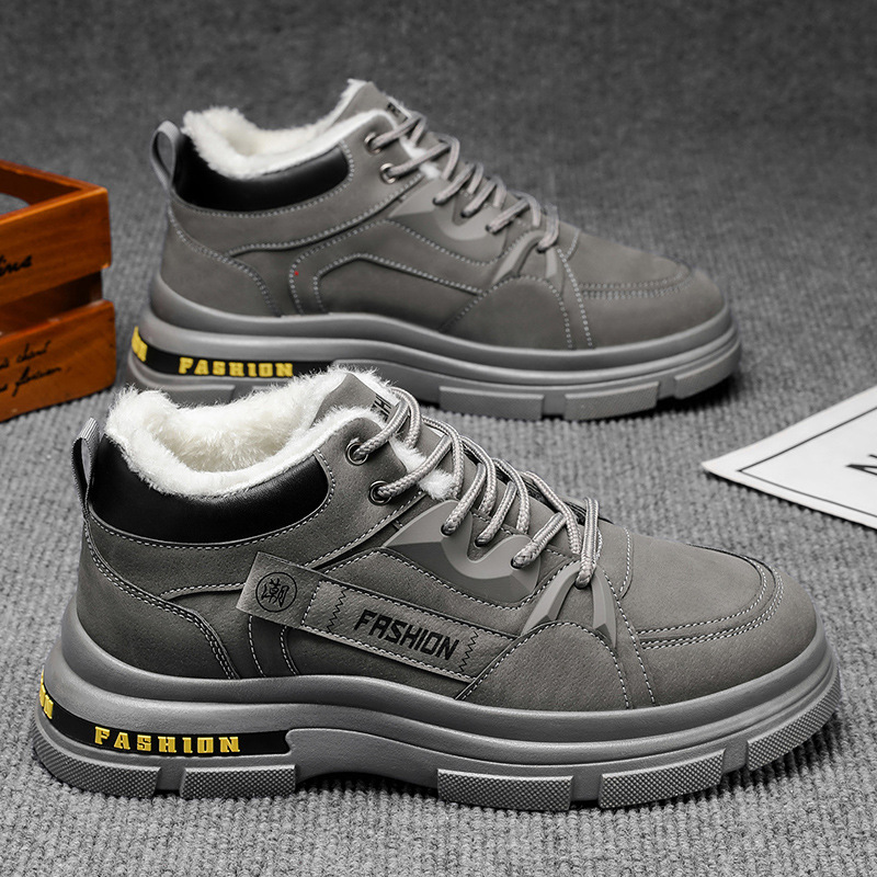 Invierno nuevo algodón botas de hombre con veludo extra grueso calentamiento antifrío desgaste botas de nieve zapatos de algodón de hombre