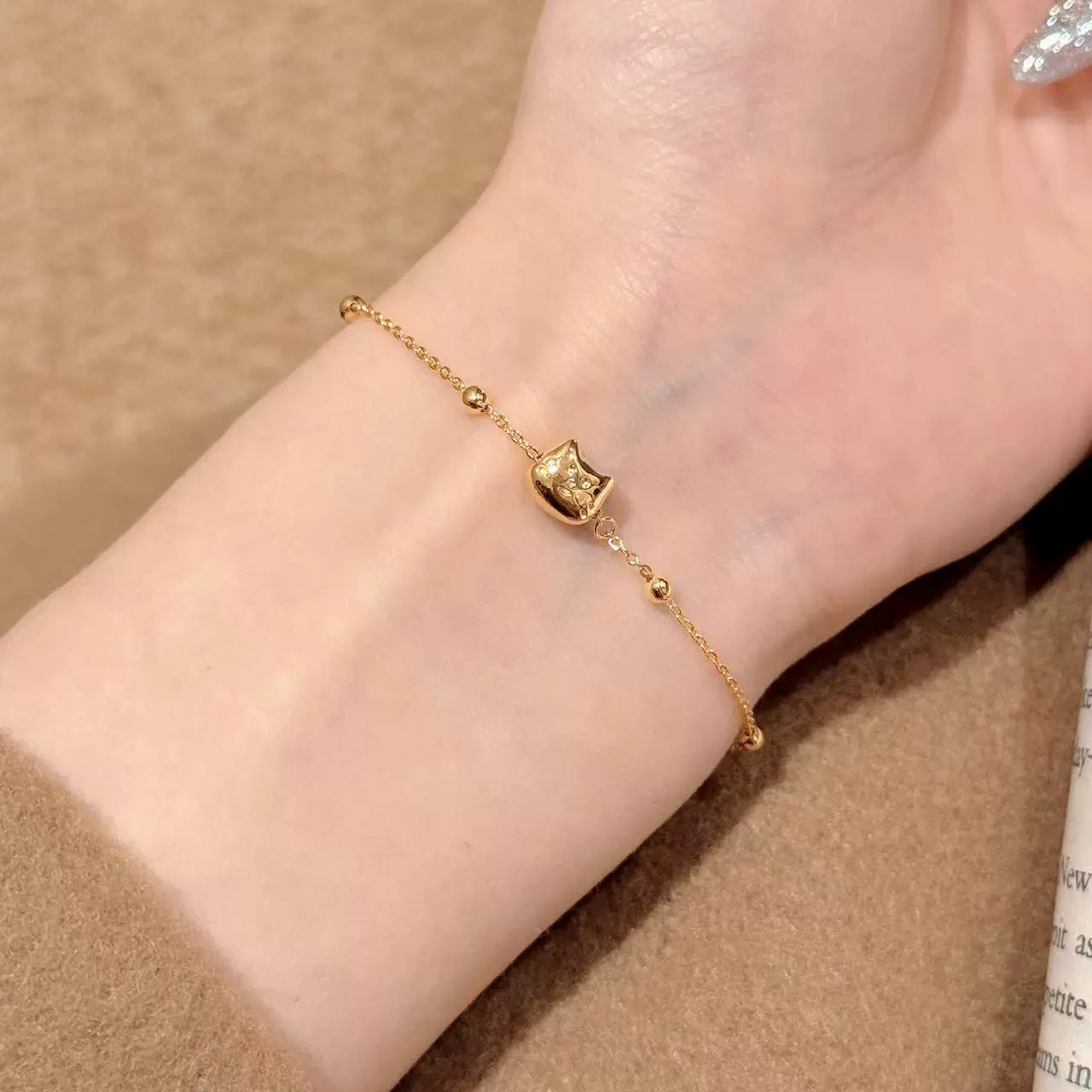 猫咪手链时尚轻奢高级感小众百搭手饰抖音同款韩版热销小猫手链