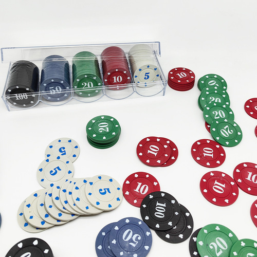 Chip coins ABS plastic material boxed with face value chess and card room entertainment Texas Hold'em poker mahjong chess and card plastic game