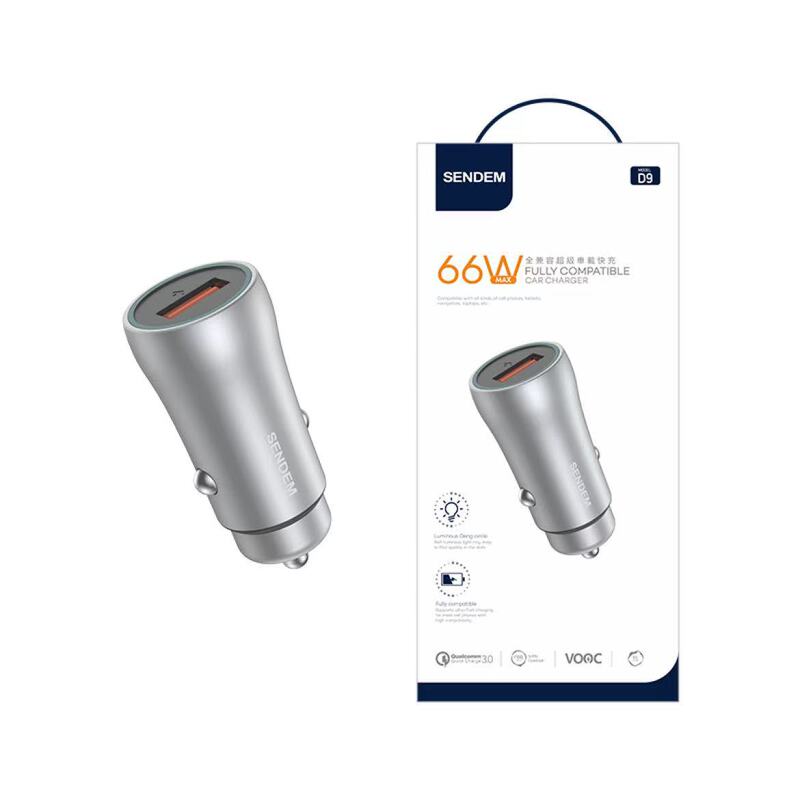 Brand 66W fully compatible super fast charger car charger mobile phone car charger smart metal universal cigarette lighter
