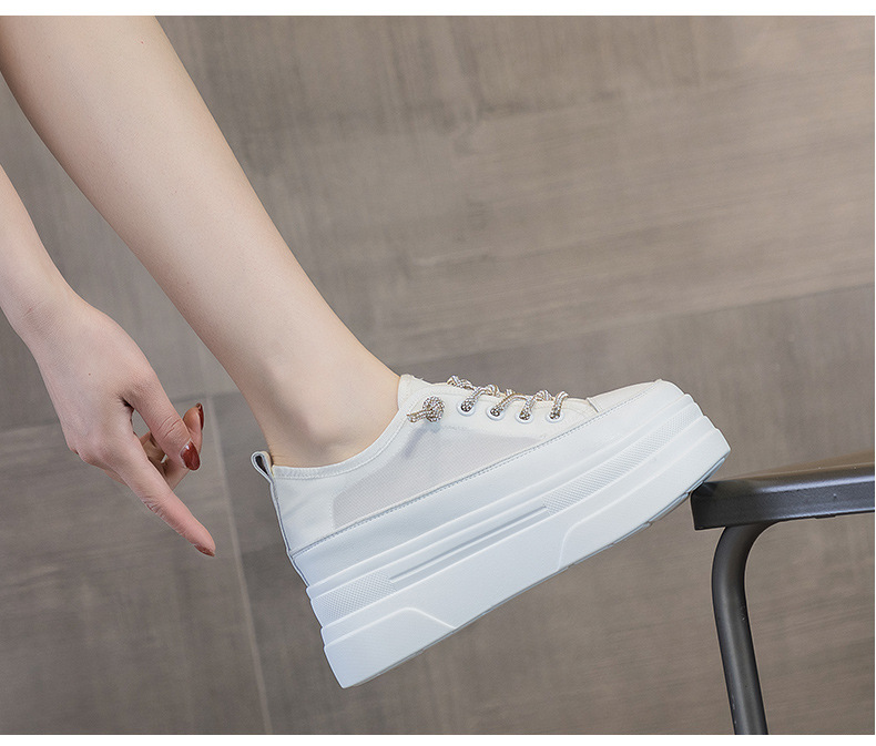 Giày sneaker nữ đế dày lưới thoáng khí tăng chiều cao mùa hè 2026 — M2227 Cam, M2227 Đen, M2227 Trắng chi tiết 25