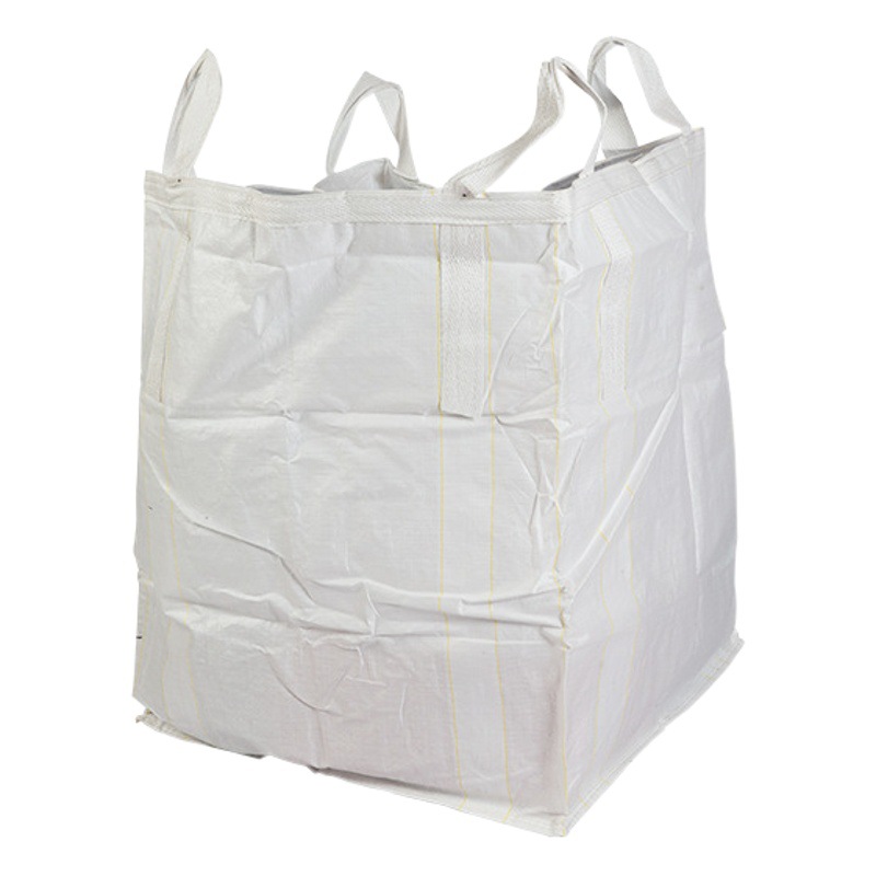 Fuente de la fábrica blanco PP bolsa de tonelada portátil bien en forma de bolsa tejida inferior engrosada cuatro correas gran bolsa de espacio abierto