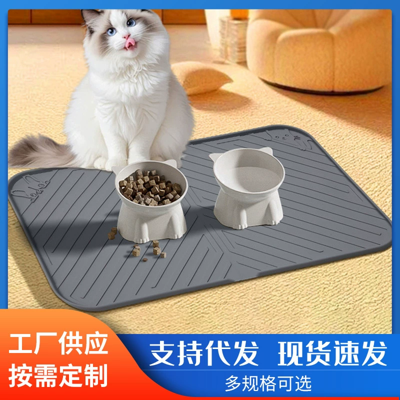 Силиконовый складной коврик для кошек, водонепроницаемый, герметичный, противоскользящий, предотвращающий проливание, легко чистящийся коврик для кошек