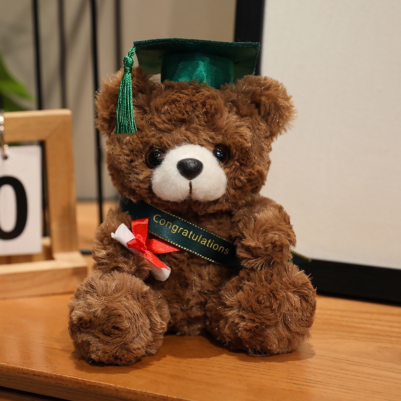 Doctor sombrero oso muñeca doctor oso de peluche de juguete graduación oso muñeca graduación temporada regalo logo