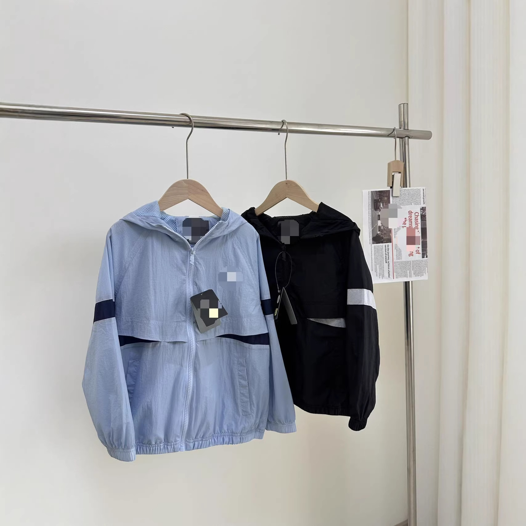 Factory supply children's clothing wholesale 26 spring new style boys' and girls' hooded color-block zipper children's sportswear set
