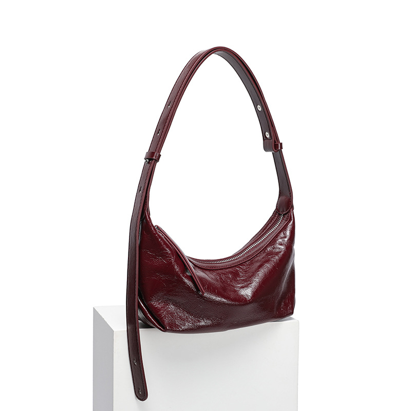 Genuine Leather Women's Underarm Bag 2025 New Retro Crossbody Bag High-Quality Texture Commuter Bag Fashion Versatile Shoulder Bag - Thumbnail 8