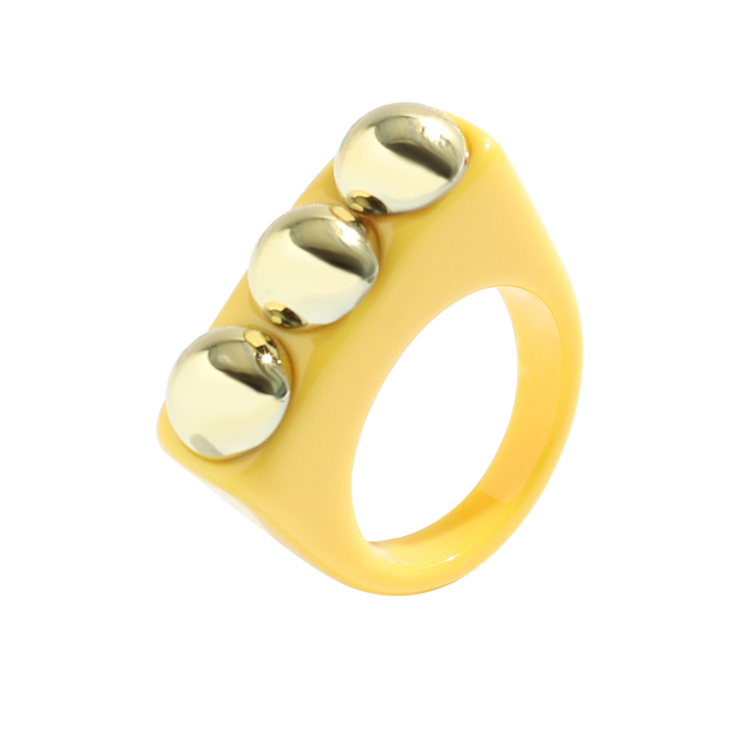fashion acrylic inlaid metal ball ring