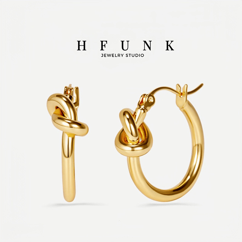 Non-Fading Versatile Earrings, Rope Knot Hoop Earrings for Women, Niche Design, Simple Hoop, Light Luxury, High-End Feel, Hoop Ear Clips Non-Fading Versatile Earrings, Rope Knot Hoop Earrings for Women, Niche Design, Simple Hoop, Light Luxury, High-End Feel, Hoop Ear Clips