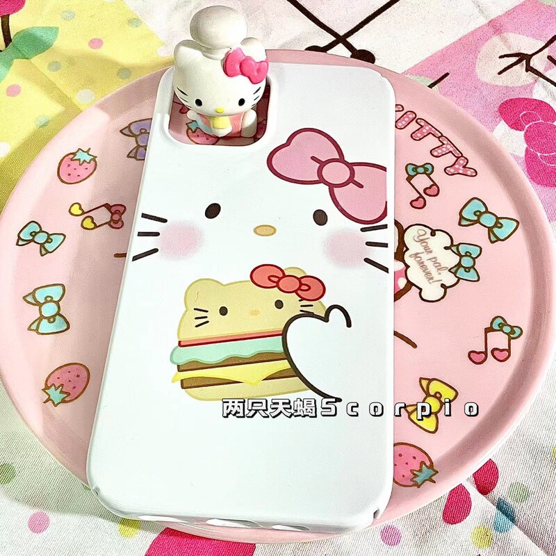 Hello Kitty Cat Cute and Adorable Glossy Full-Cover Film Hard Case Suitable for iPhone Hello Kitty Cat Cute and Adorable Glossy Full-Cover Film Hard Case Suitable for iPhone