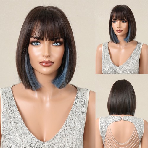 European and American new style women's wig with bangs and bob hair, summer light and breathable multi-color optional full wig cover