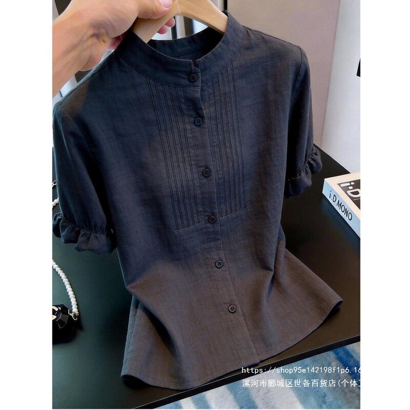 Women's shirt 2026 summer new style, stylish and youthful, fashionable with a high-end feel, single-breasted, loose-fitting, slimming top