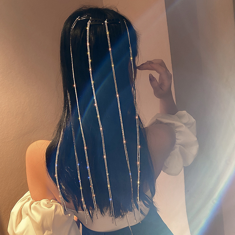 Women's Shiny Tassel Alloy Plating Inlay Rhinestones Hair Clip display picture 3