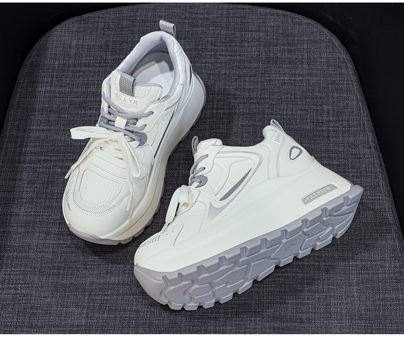 Giày sneaker nữ đế dày tăng chiều cao phong cách cổ điển — Xám 5032, Vàng 5032 chi tiết 15
