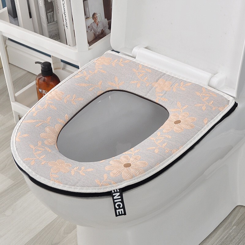 メーカー卸売綿とリネンの通気性のあるトイレカバーハンドルジッパー洗えるトイレカバーユニバーサルオールシーズン肌に優しいトイレマット|undefined