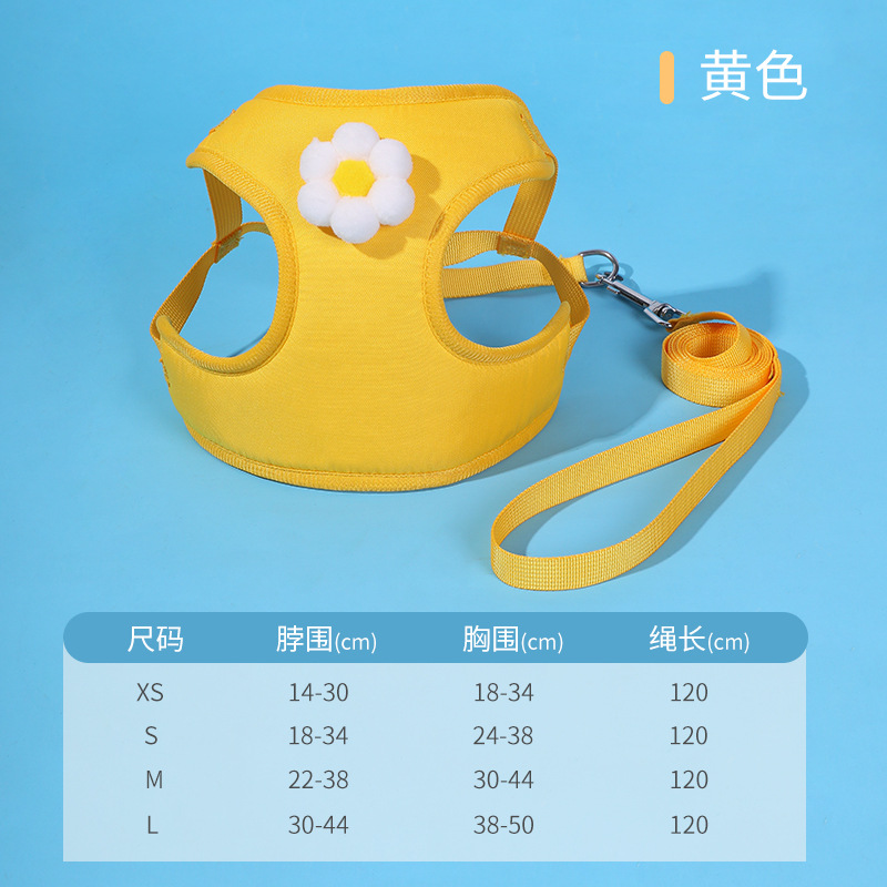 Cuerda de tracción para gatos para evitar que se libere y salga, cuerda para pasear al perro tipo chaleco ajustable, flor en forma de I, pecho y espalda para mascotas