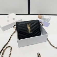 新款杨 鱼子酱woc小号信封包手拿包单肩斜挎链条包长款钱包