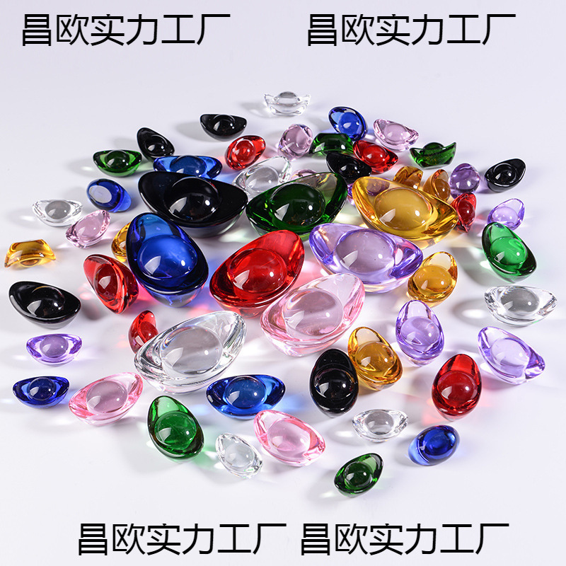 カラフルなクリスタルインゴット、カラフルなガラスインゴット、工芸品、大小の金インゴット、装飾品、カラフルな小さなインゴット|undefined