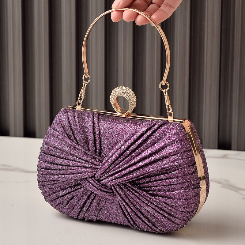 Nuevo cross-border Auchan moda bolsa de cena, bolsa de fiesta de arco, bolsa de vestido de noche de damas, bolsa de novia roja