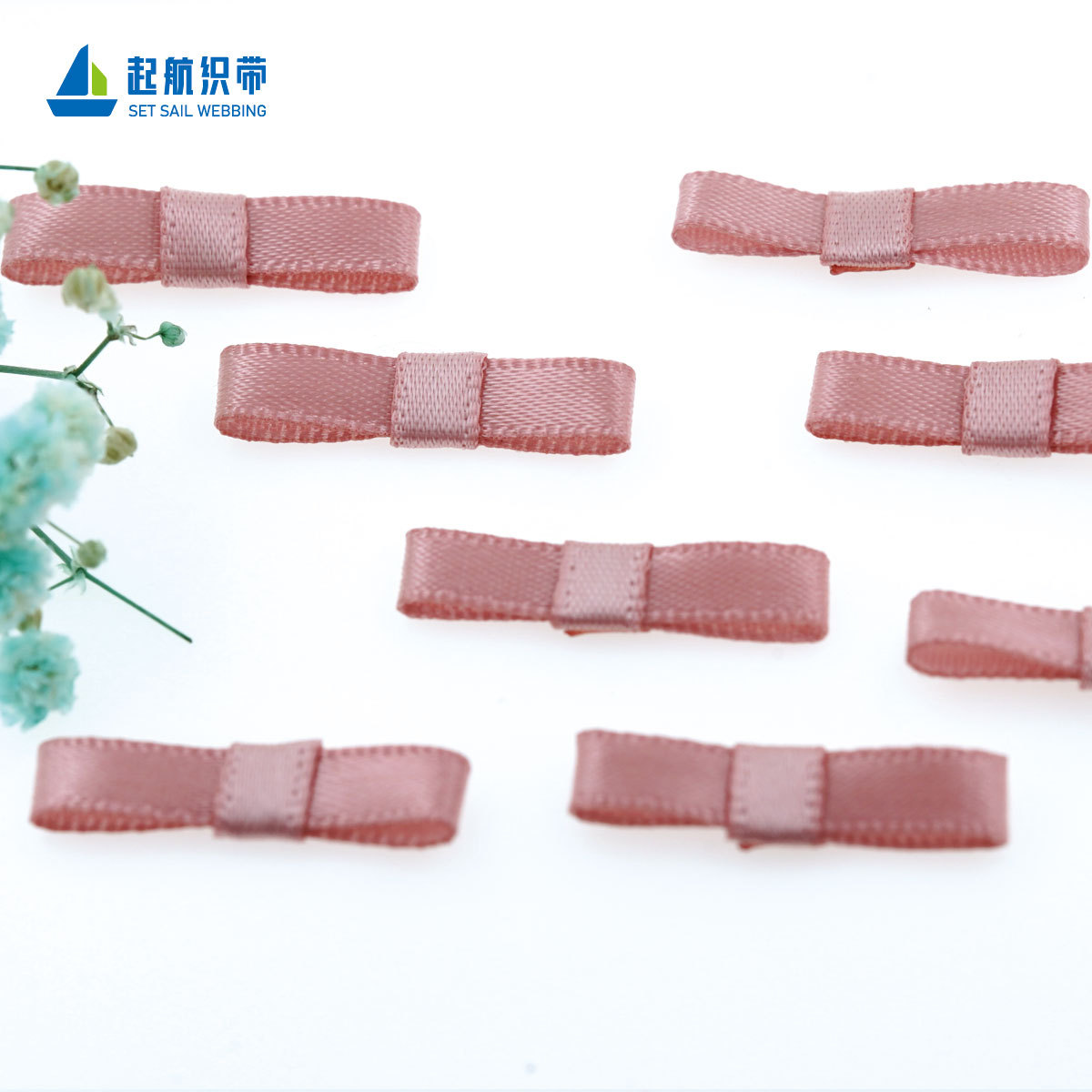 2-packs waist tie flat knot 0.5*2.5cm polyester shantung ribbon with bow tie gift packaging clothing accessories