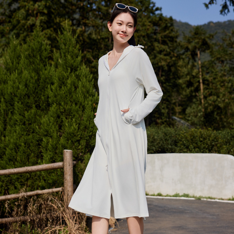 女性用日焼け止め服、夏の紫外線防止、つばの長い全身UPF50+アイスシルク通気性日焼け止め服、屋外用|undefined