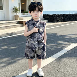 男童夏装汉服套装2026新款中国风新中式儿童无袖衣服男宝夏天童装