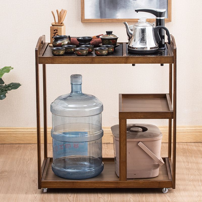 Carcasa de té móvil, mesa de té, sala de estar para el hogar, gabinete de té, juego de bandeja de té integrado de agua multifuncional, juego de té simple