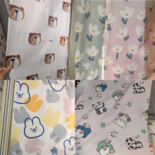 1.6幅宽全棉斜纹印花布 纯棉卡通 花卉布料 家居床品家纺床单棉布