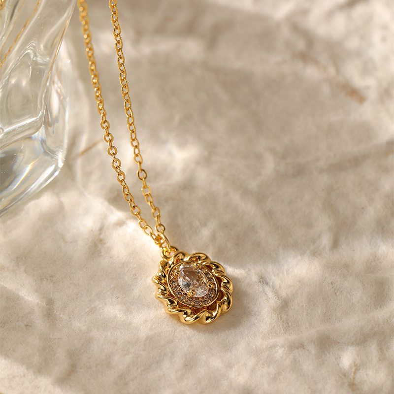 8g Weight 18K Gold Plated Plating Material Copper Pendant Material Zircon Inlay Material Pendant Necklace Classification Copper Chain Material cable chain Chain Type 1 Piece Quantity Daily Occasion Copper Material Heart Shape, Flower, Bow Knot Pattern Women's Gender Inlay Design Sweet Style Copper 18K Gold Plated Inlay Heart Shape Flower Bow Knot Zircon Pendant Necklace 31