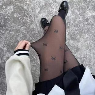 80g printed love pantyhose women's spring and autumn thin fake meat light leg artifact wave bow skin base