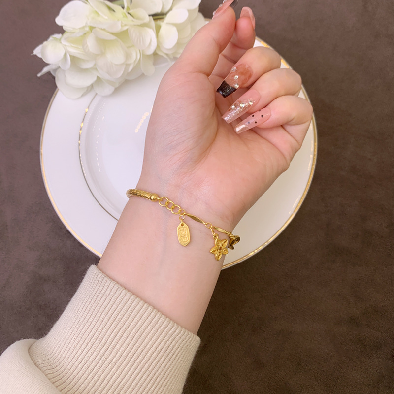 Nueva pulsera de oro de esmalte chino antiguo Fasha retro pulsera de lujo ligera de lujo de alta calidad no se desvanecerá joyas