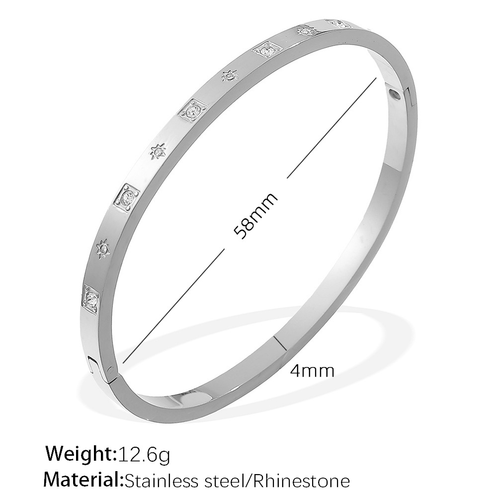 SZ199WES 화이트 다이아몬드 실버 팔찌