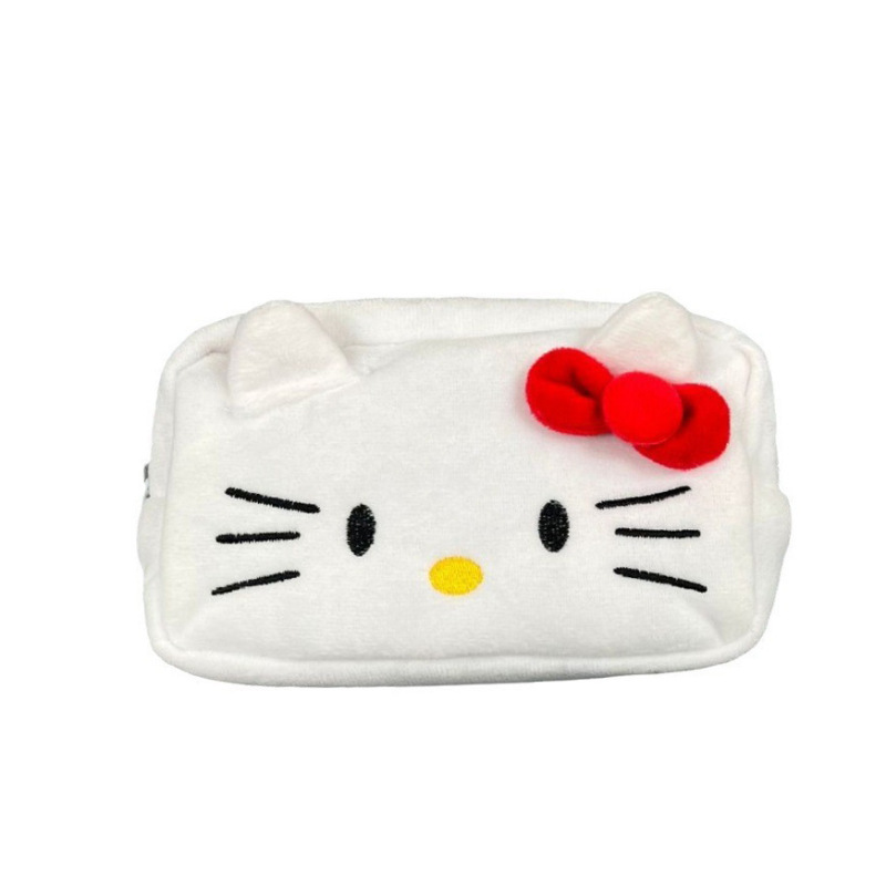 可爱Kitty猫笔袋ins爆款日系凯蒂猫毛绒文具袋卡通学生收纳化妆包|undefined