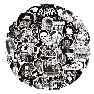 Body sticker white gothic skull graffiti - kl022-367