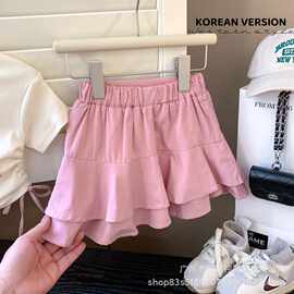 女童卡通休闲短裙夏款2026新款时尚洋气宝宝短裙简约甜美百搭休闲