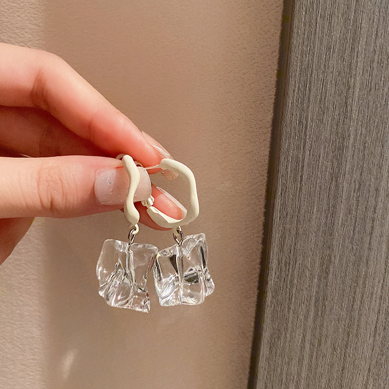 Artificial Gemstones Inlay Material Earrings Classification Geometric Plating Alloy Artificial Gemstones Drop Earrings