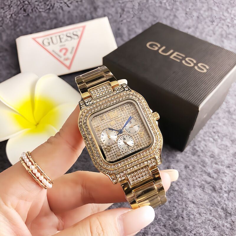 2025 New Women's Watch Three Eyes Six Needles Full Diamond Dial Women's Watch Sports and Leisure Watch Women's Watch