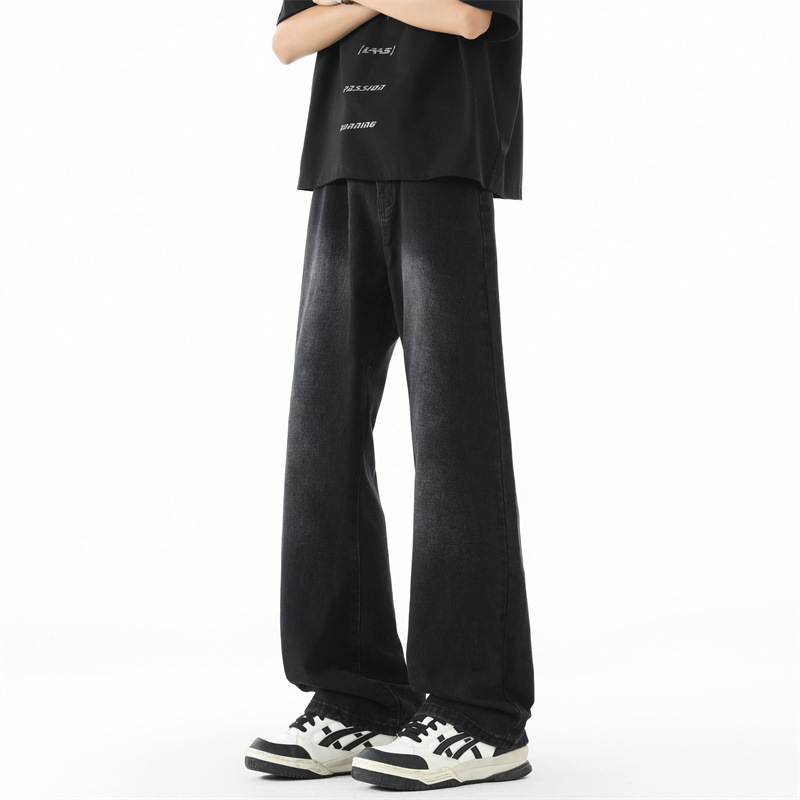 Spring and Autumn Youth Jeans for Boys, Middle and High School Students, 2026 New Model, Large Children's Straight-Leg Casual Trousers